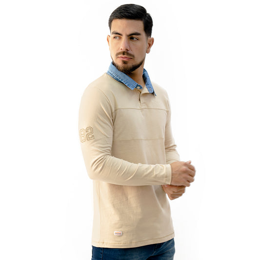 Polo Camisero Manga Larga Algodón Hombre Woallance Dominic H25