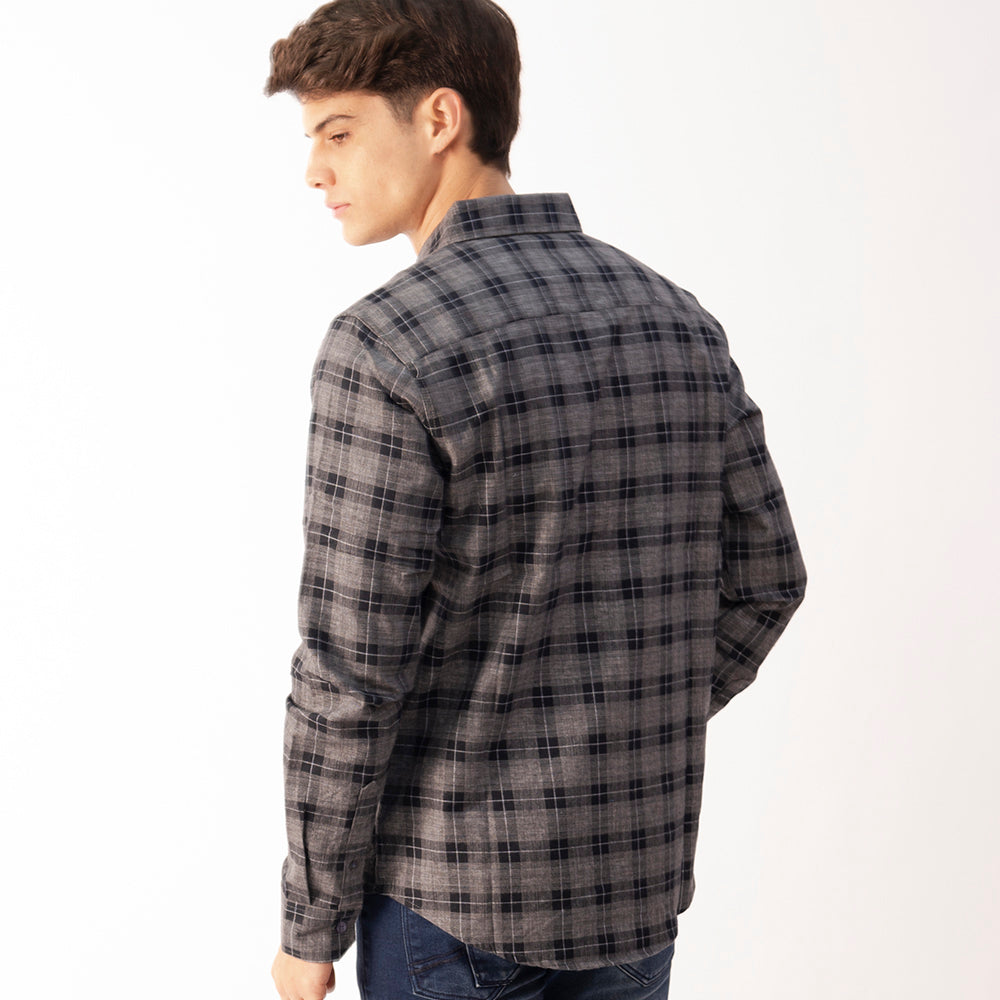 Camisa Manga Larga Hombre Woallance Gris Marshall H25
