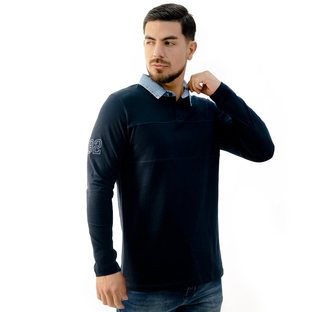 Polo Camisero Manga Larga Algodón Hombre Woallance Dominic H25