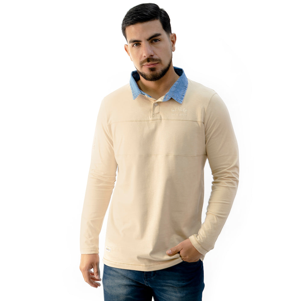 Polo Camisero Manga Larga Algodón Hombre Woallance Dominic H25