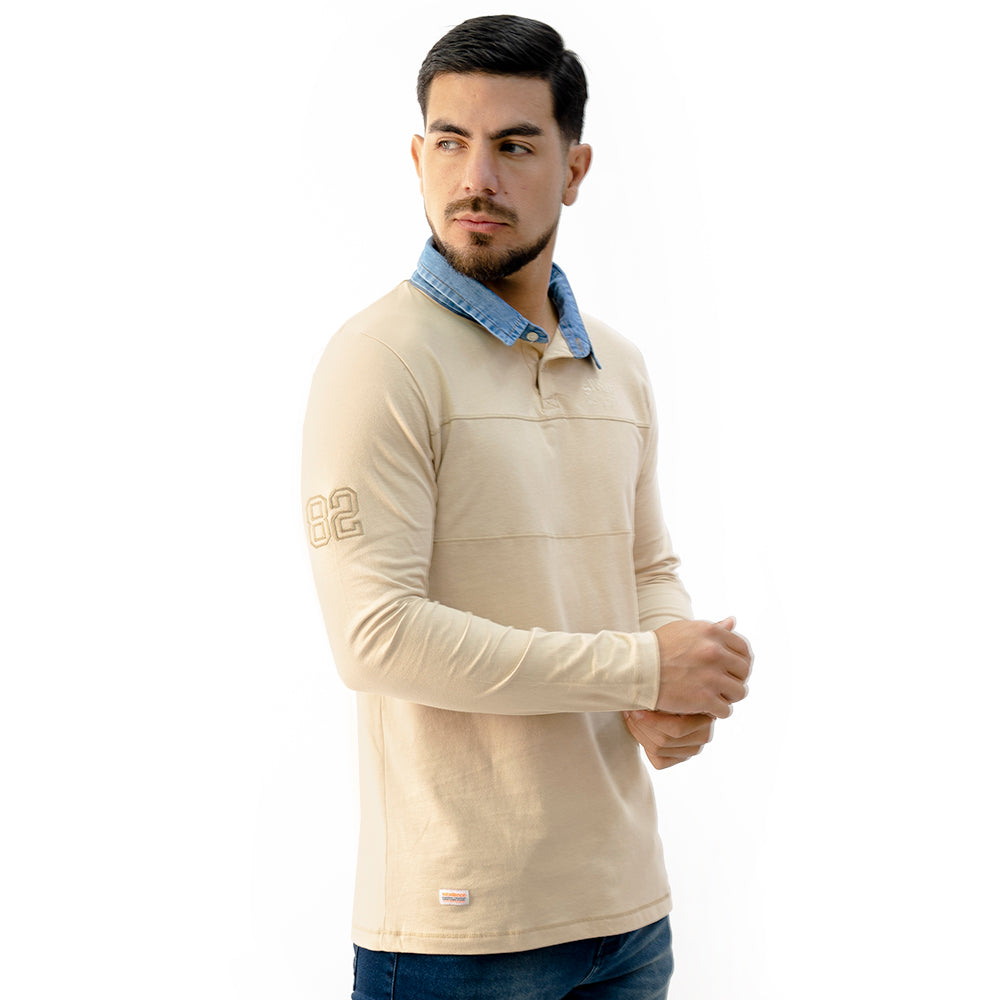 Polo Camisero Manga Larga Algodón Hombre Woallance Dominic H25