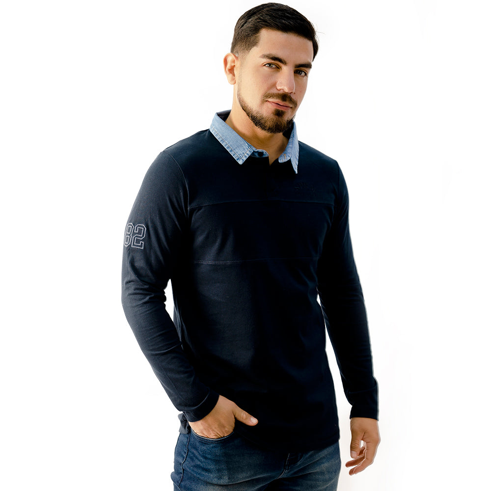 Polo Camisero Manga Larga Algodón Hombre Woallance Dominic H25