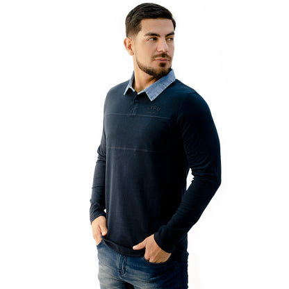 Polo Camisero Manga Larga Algodón Hombre Woallance Dominic H25